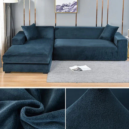 Luxurious Velvet Sofa Cover | High-Quality Stretch Material for Perfect Fit 20