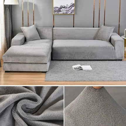 Luxurious Velvet Sofa Cover | High-Quality Stretch Material for Perfect Fit 21