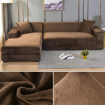 Luxurious Velvet Sofa Cover | High-Quality Stretch Material for Perfect Fit 22