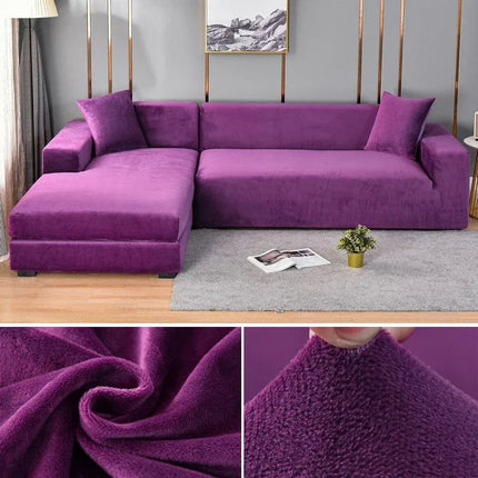 Luxurious Velvet Sofa Cover | High-Quality Stretch Material for Perfect Fit 7