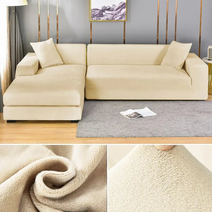 Luxurious Velvet Sofa Cover | High-Quality Stretch Material for Perfect Fit 9