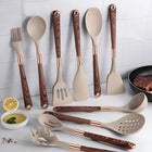 Luxury Kitchen Utensils Set | Silicone Cooking Tools with Copper & Wood Handles | Ergonomic Design for Comfortable Cooking 0