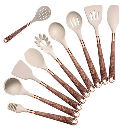 Luxury Kitchen Utensils Set | Silicone Cooking Tools with Copper & Wood Handles | Ergonomic Design for Comfortable Cooking 5