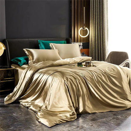 Luxury Mulberry Silk Bedding Set | 4-Piece Duvet Covers & Pillowcases for Ultimate Comfort 0