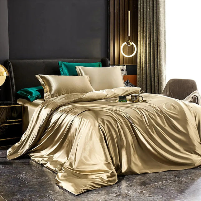 Luxury Mulberry Silk Bedding Set | 4-Piece Duvet Covers & Pillowcases for Ultimate Comfort 0
