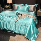 Aqua / Four-piece set for 1.5 meter bed sheets