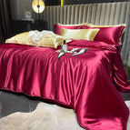 Burgundy Camel / Four-piece set for 1.5 meter bed sheets