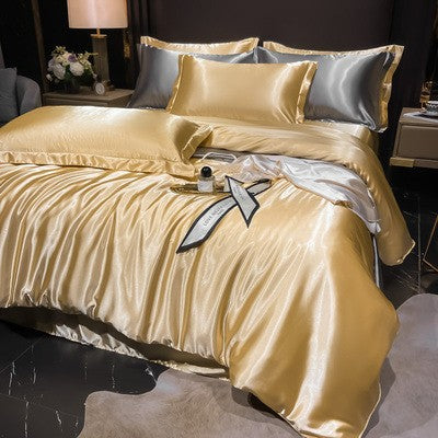 Luxury Silk Satin Bedding Set | 4-Piece Duvet Covers for Ultimate Comfort 30