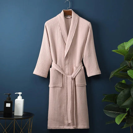 Luxury Waffle Weave Bathrobe | 100% Cotton Mens Robe with Lightweight Design | Ultimate Comfort for Year-Round Relaxation 2