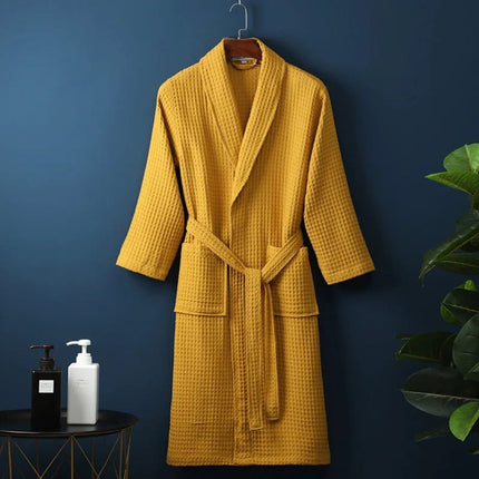 Luxury Waffle Weave Bathrobe | 100% Cotton Mens Robe with Lightweight Design | Ultimate Comfort for Year-Round Relaxation 5