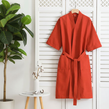 Luxury Waffle Weave Bathrobe | 100% Cotton Mens Robe with Lightweight Design | Ultimate Comfort for Year-Round Relaxation 6