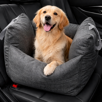 Luxury Waterproof Dog Car Seat with Adjustable Safety Leashes | Cozy Travel Bed for Secure and Comfortable Rides 0