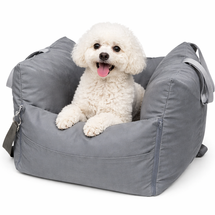 Luxury Waterproof Dog Car Seat with Adjustable Safety Leashes | Cozy Travel Bed for Secure and Comfortable Rides 1