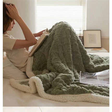 LuxyCozy | Thick Lambswool Winter Blanket with Fleece Softness | Lightweight Comfort for Chilly Days 1