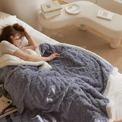 LuxyCozy | Thick Lambswool Winter Blanket with Fleece Softness | Lightweight Comfort for Chilly Days 11