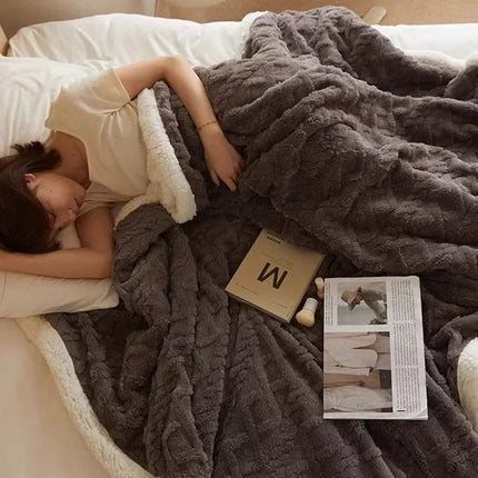 LuxyCozy | Thick Lambswool Winter Blanket with Fleece Softness | Lightweight Comfort for Chilly Days 12