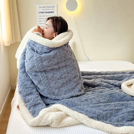 LuxyCozy | Thick Lambswool Winter Blanket with Fleece Softness | Lightweight Comfort for Chilly Days 7