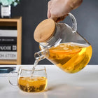 Glass Teapot with Infuser 61 oz, Borosilicate Glass Tea Pot with Bamboo Lid, Stovetop Safe Loose Leaf Teapot