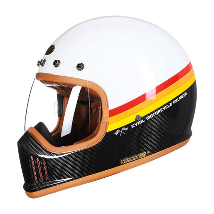 Full Face Motorcycle Helmet, Carbon Fiber Helmet with Anti Scratch Wide View Visor