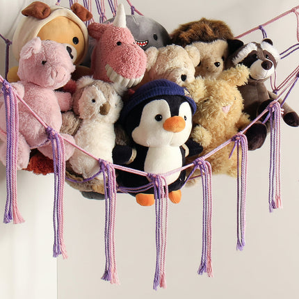 Macrame Toy Storage Hammock | Durable Organizer for Stuffed Animals & Toys 12
