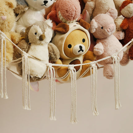 Macrame Toy Storage Hammock | Durable Organizer for Stuffed Animals & Toys 3