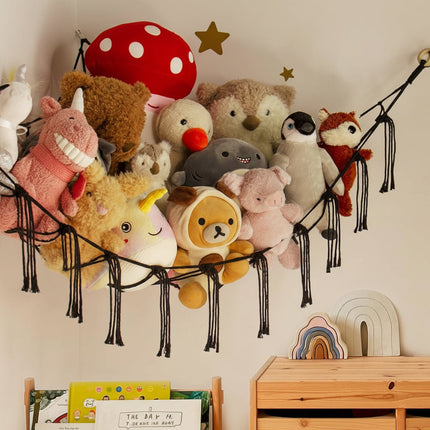 Macrame Toy Storage Hammock | Durable Organizer for Stuffed Animals & Toys 4