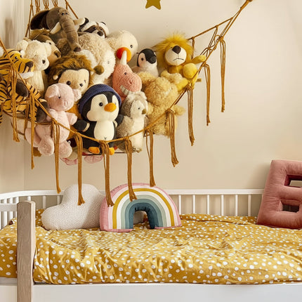 Macrame Toy Storage Hammock | Durable Organizer for Stuffed Animals & Toys 5