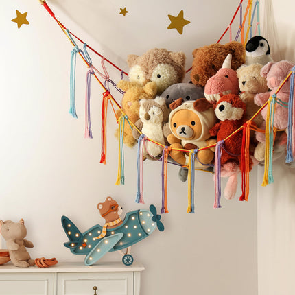 Macrame Toy Storage Hammock | Durable Organizer for Stuffed Animals & Toys 9