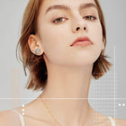 Non Pierced Magnetic Stud Earrings for Women, Gold Plated Earrings with Cubic Zirconia – image 8
