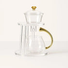 Glass Teapot with Infuser, Semi Automatic Magnetic Teapot with Stand, Japanese Tea Set, Borosilicate Tea Maker