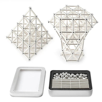 Magnetic Building Tiles | Creative Construction Set with 48 Rods & 35 Balls | Versatile Stress Relief for All Ages 1