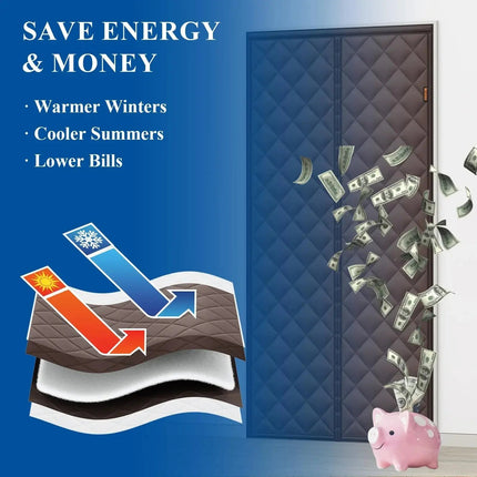 Magnetic Door Curtain | Waterproof Insulated Design with Thick Cotton Layer | Hands-Free Closure for Winter Comfort 6