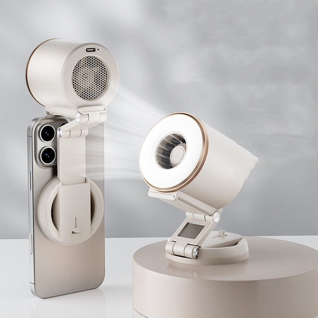 Magnetic Foldable Phone Fan with Three-Speed Airflow | Portable Design for Summer Comfort 0