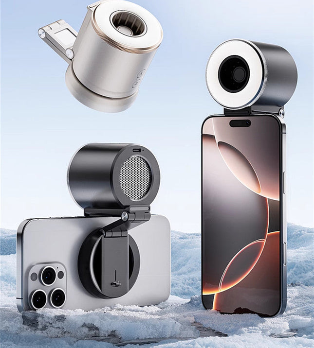 Magnetic Foldable Phone Fan with Three-Speed Airflow | Portable Design for Summer Comfort 1