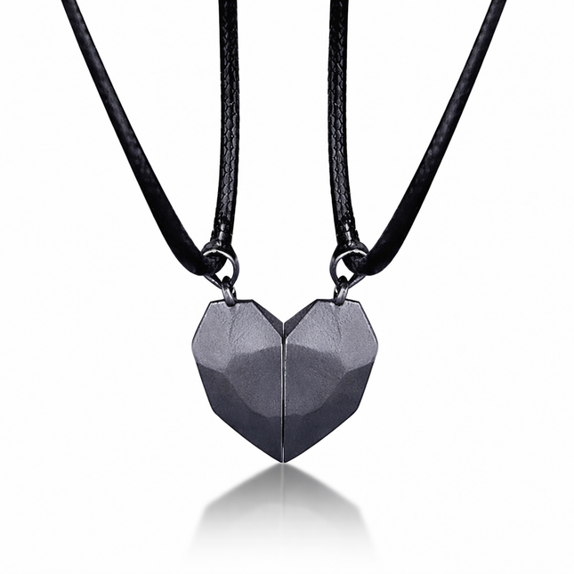 Magnetic Heart Necklace Set | Electrocardiogram Design for Couples 0