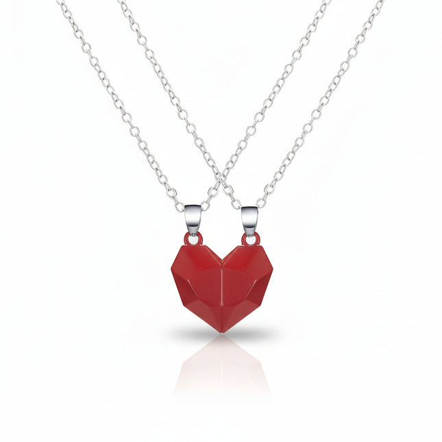 Magnetic Heart Necklace Set | Electrocardiogram Design for Couples 1