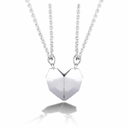 Magnetic Heart Necklace Set | Electrocardiogram Design for Couples 2