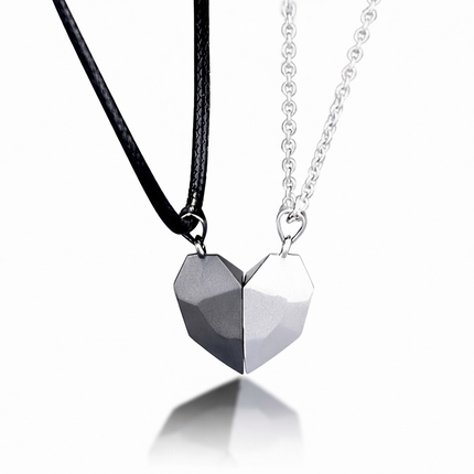 Magnetic Heart Necklace Set | Electrocardiogram Design for Couples 4