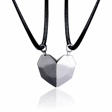 Magnetic Heart Necklace Set | Electrocardiogram Design for Couples 5