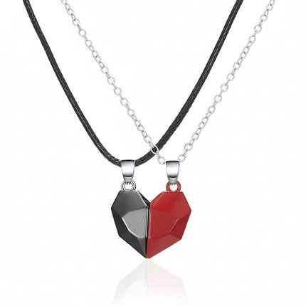 Magnetic Heart Necklace Set | Electrocardiogram Design for Couples 6