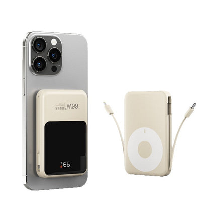 Magnetic Power Bank | Qi Charger with Integrated USB-C Cable | Portable Fast Charging Solution 1