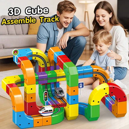 Magnetic Train Track Set | Rechargeable Electric Train with Flexible Design | Creative Play for Kids 2