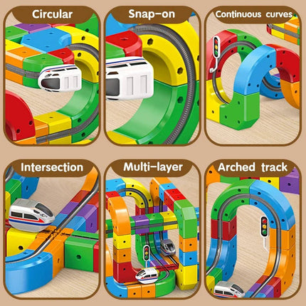 Magnetic Train Track Set | Rechargeable Electric Train with Flexible Design | Creative Play for Kids 3