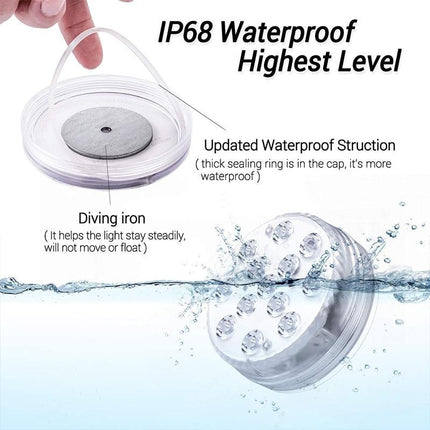 Magnetic Waterproof LED Pool Light with Remote Control & 12 Colors | Floating Pool Lights for Vibrant Nighttime Ambiance 2