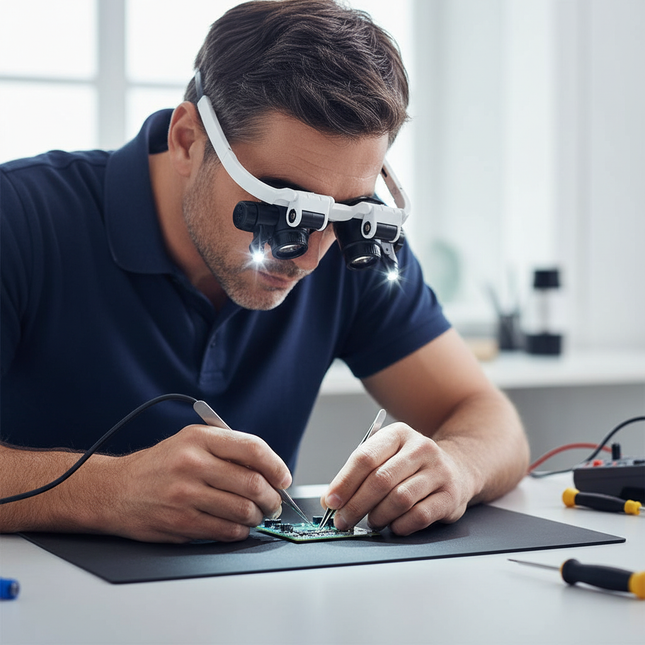 Magnifying Headset | Adjustable Dual-Eye Magnifier with LED Lights | Precision Viewing for Detailed Work 1