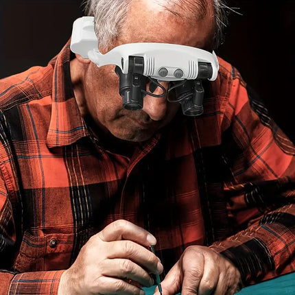 Magnifying Headset | Adjustable Dual-Eye Magnifier with LED Lights | Precision Viewing for Detailed Work 3