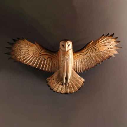 Majestic Owl | Wooden Wall Art with Natural Finish | Artisan Craft for Tranquil Home Ambiance 0