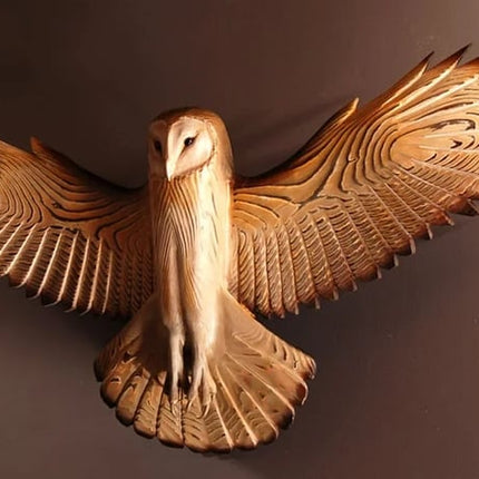 Majestic Owl | Wooden Wall Art with Natural Finish | Artisan Craft for Tranquil Home Ambiance 1