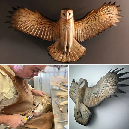 Majestic Owl | Wooden Wall Art with Natural Finish | Artisan Craft for Tranquil Home Ambiance 3