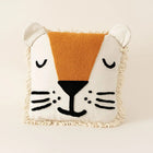 Throw Pillow with Insert, Lion Decorative Pillow with Fringe Mane, Embroidered Sofa Throw Pillow for Home Decor